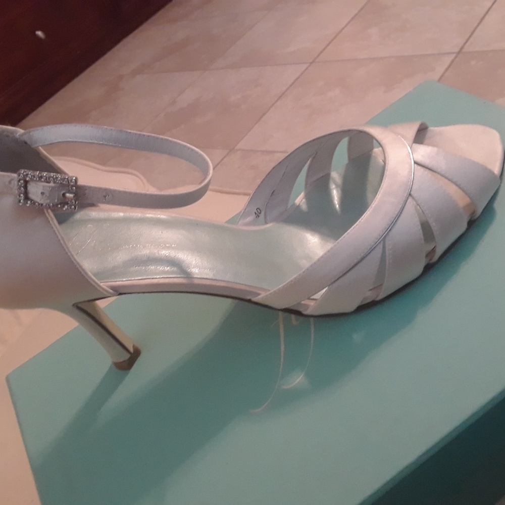 Off white satin shoes